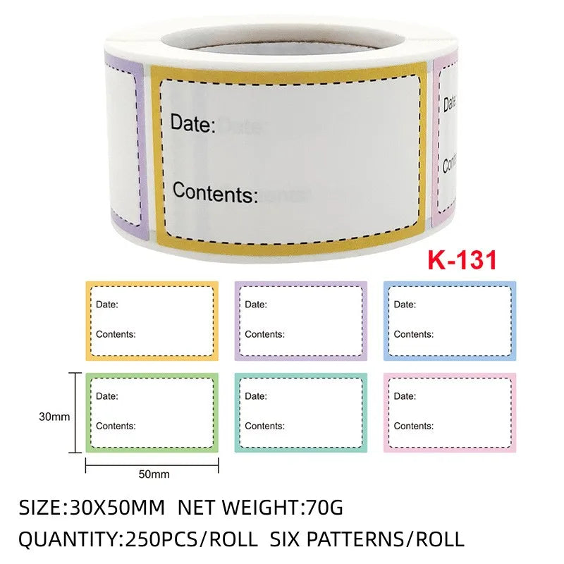 Date Roll Paper Label Waterproof Food Storage Stickers