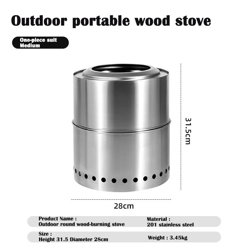 Camping Firewood Stove Folding Windproof Wood Burning Stove