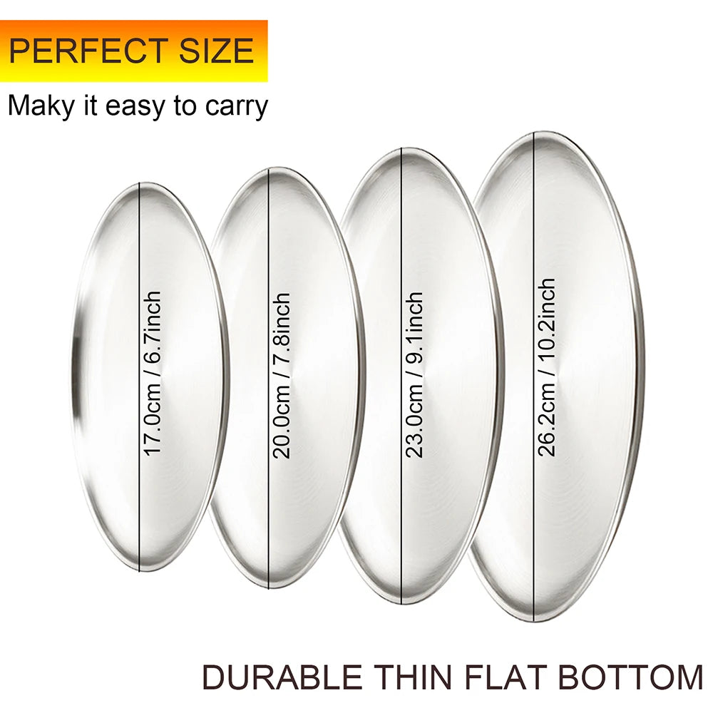 8pcs Stainless Steel Metal Round Dining Disc Bone