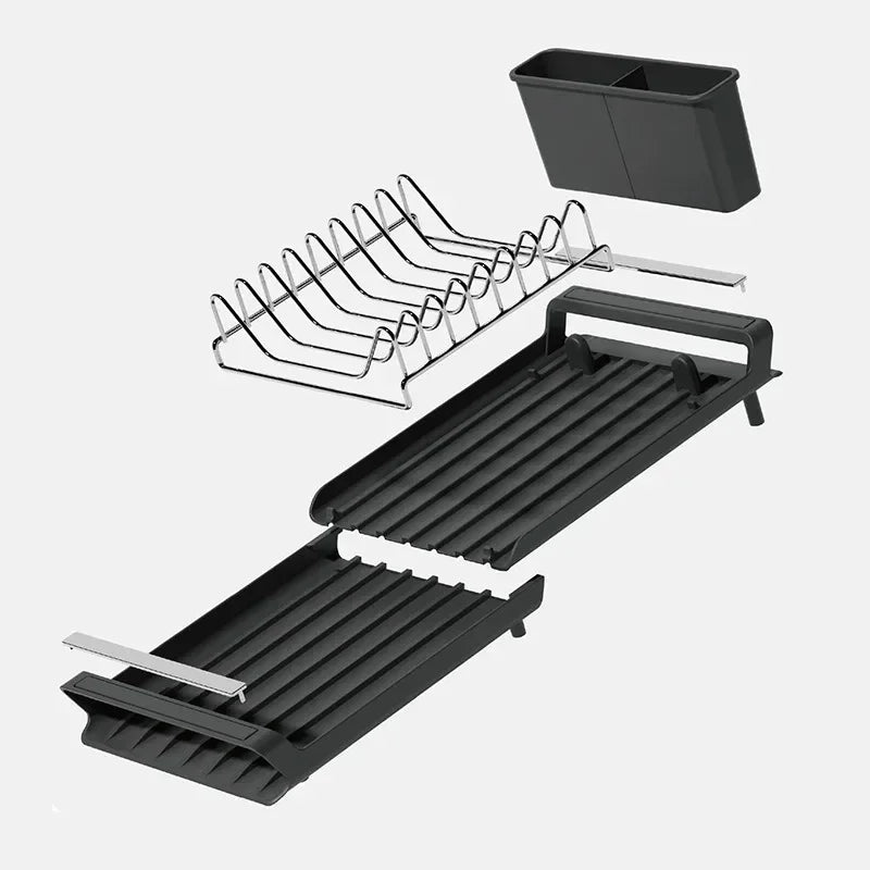 1pcs Expandable Small Dish Organizer Shelf Drying Counter