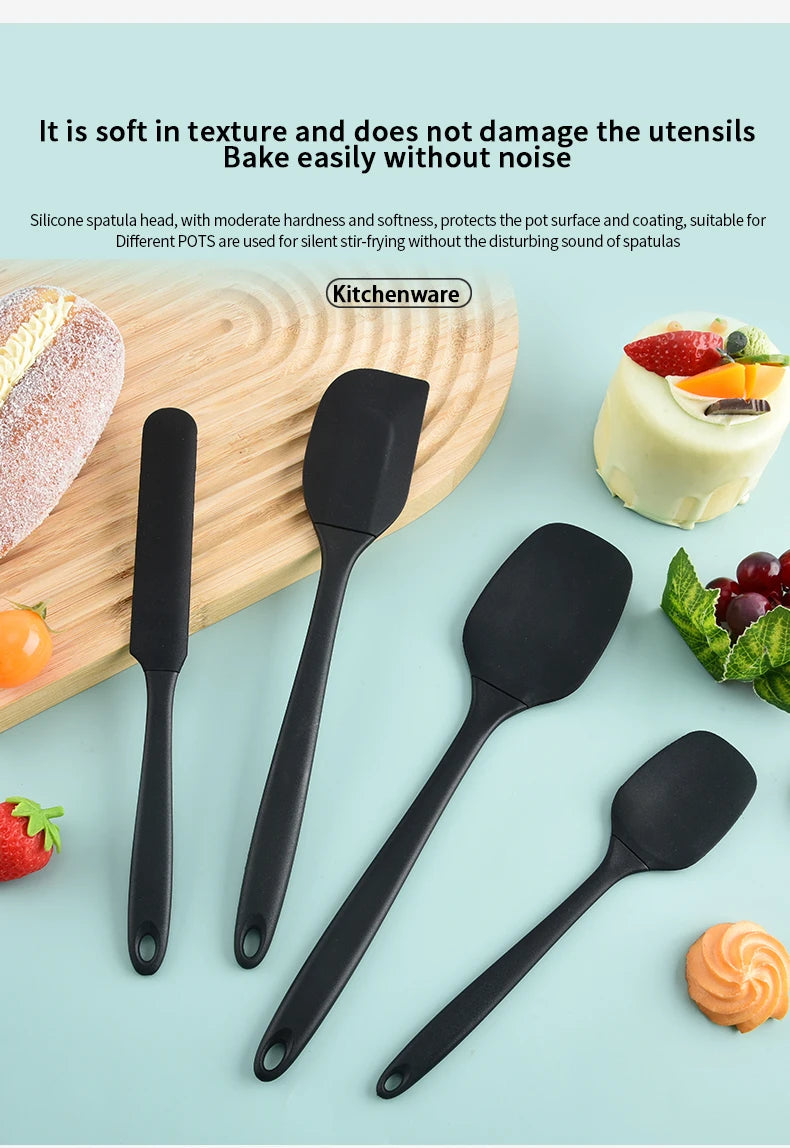 Silicone Kitchenware 6-Piece Cream Scraper Spatula Oil Brush