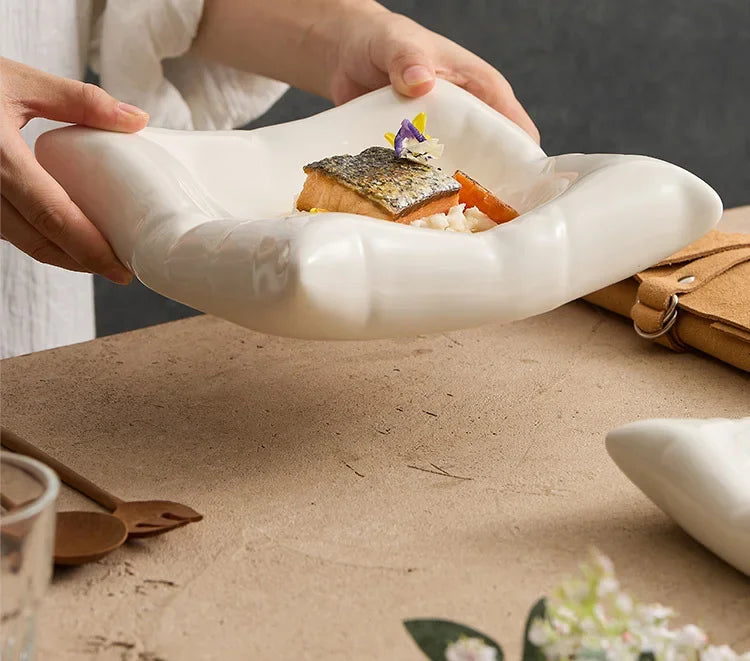 Dehua Ceramic Plates Dishes Creative Hotel Restaurant Tableware