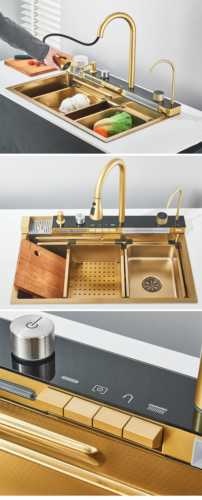 Stainless Steel Sink Faucet 75 45cm Large Bowl