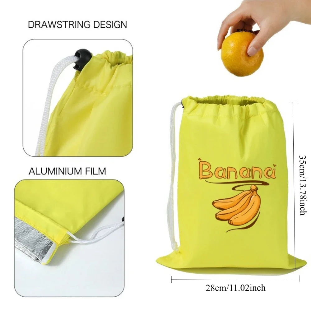 Reusable Banana Freshness Storage Bag Aluminum Foil Drawstring
