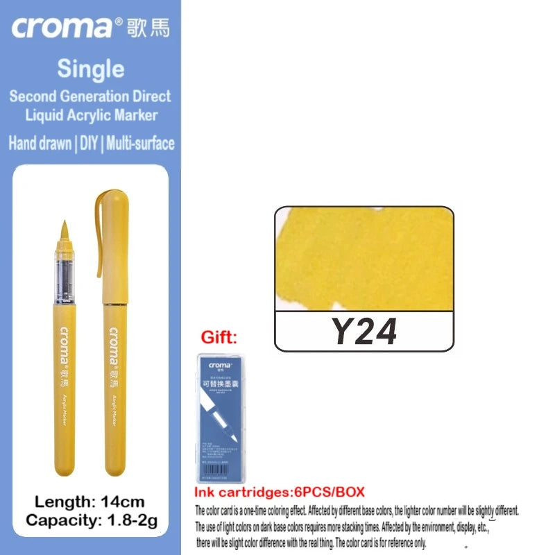 Croma 160/1 Colors Refillable Direct Liquid Acrylic Marker
