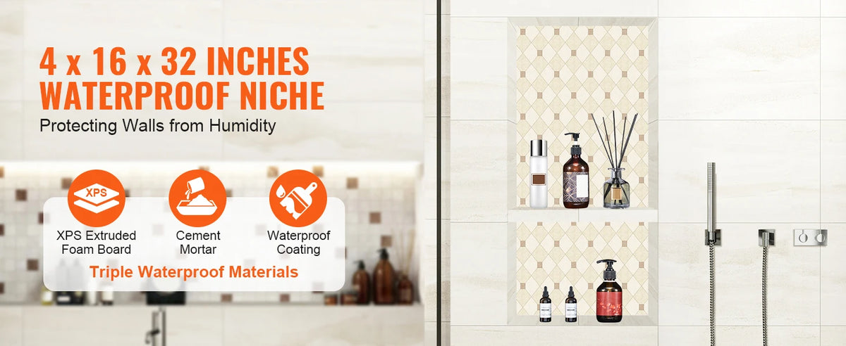 Succebuy Shower Niche Ready Tile Shelf Organizer Corners