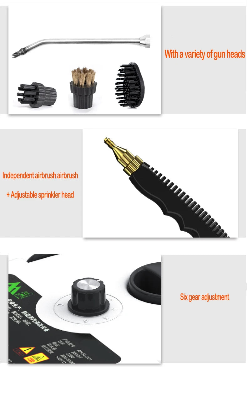 2500w Steam Cleaner High Temperature Pressurized Steam Cleaning
