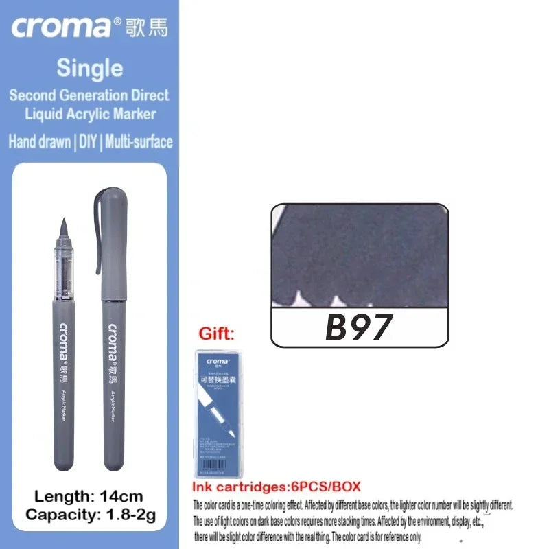 Croma 160/1 Colors Refillable Direct Liquid Acrylic Marker