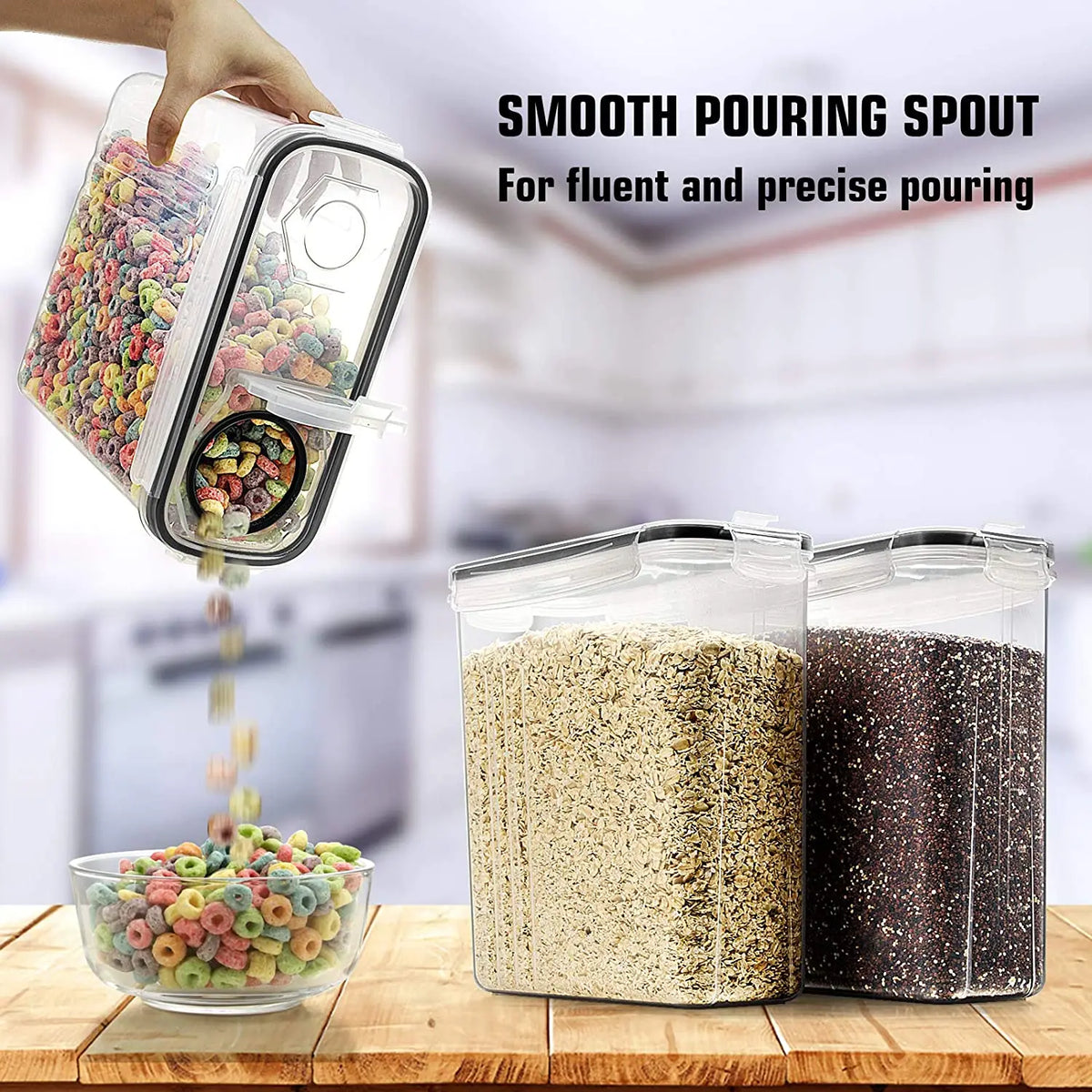 Cereal Containers Storage Of 2/3/4 5l 84oz Airtight