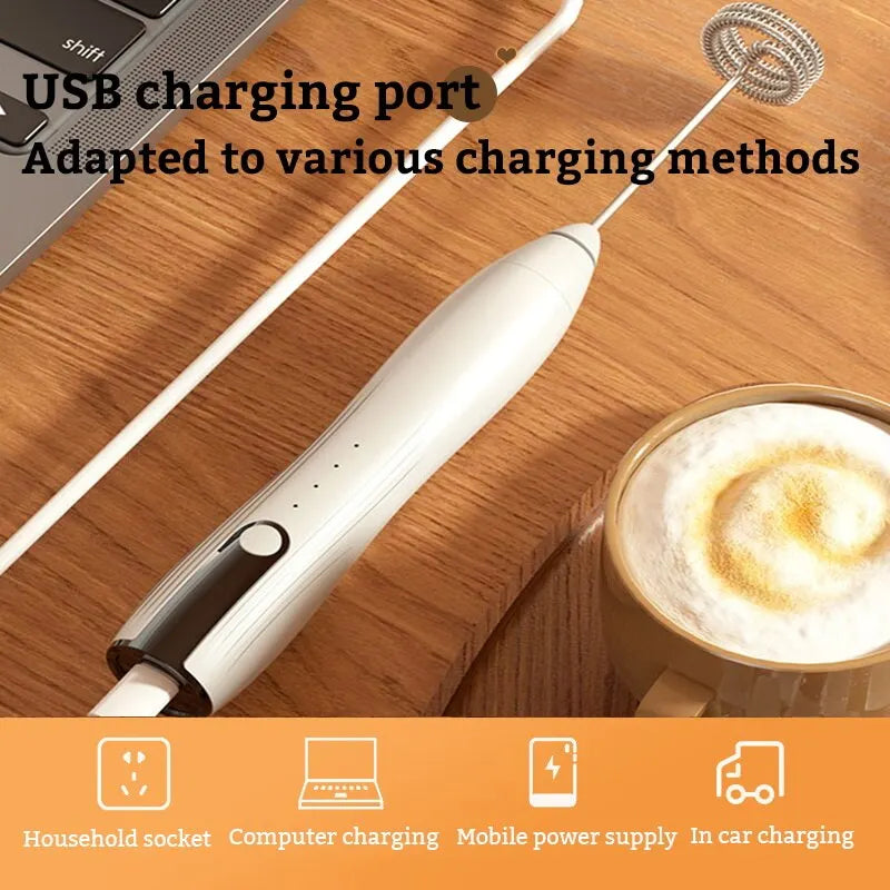 Mini Electric Milk Foamer Blender Wireless Coffee Whisk