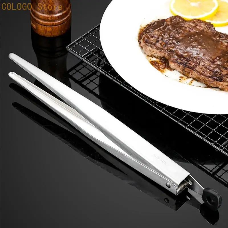 Stainless Steel Tongs Comfortable Handle Locking Adjustable Jaw