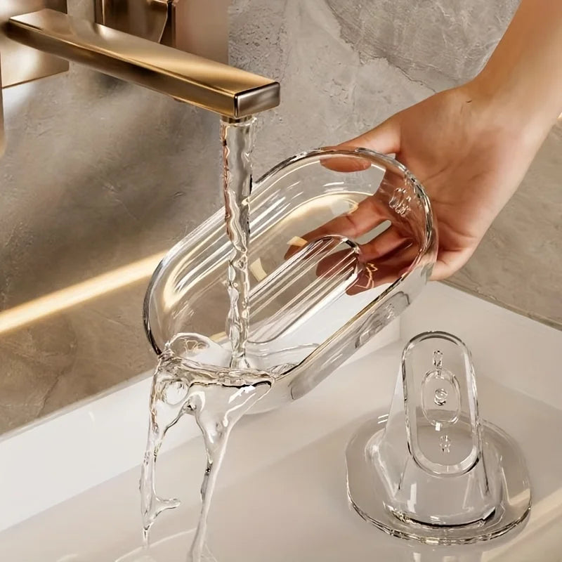 Fashionable Lightweight Soap Dish - Durable Plastic Oval