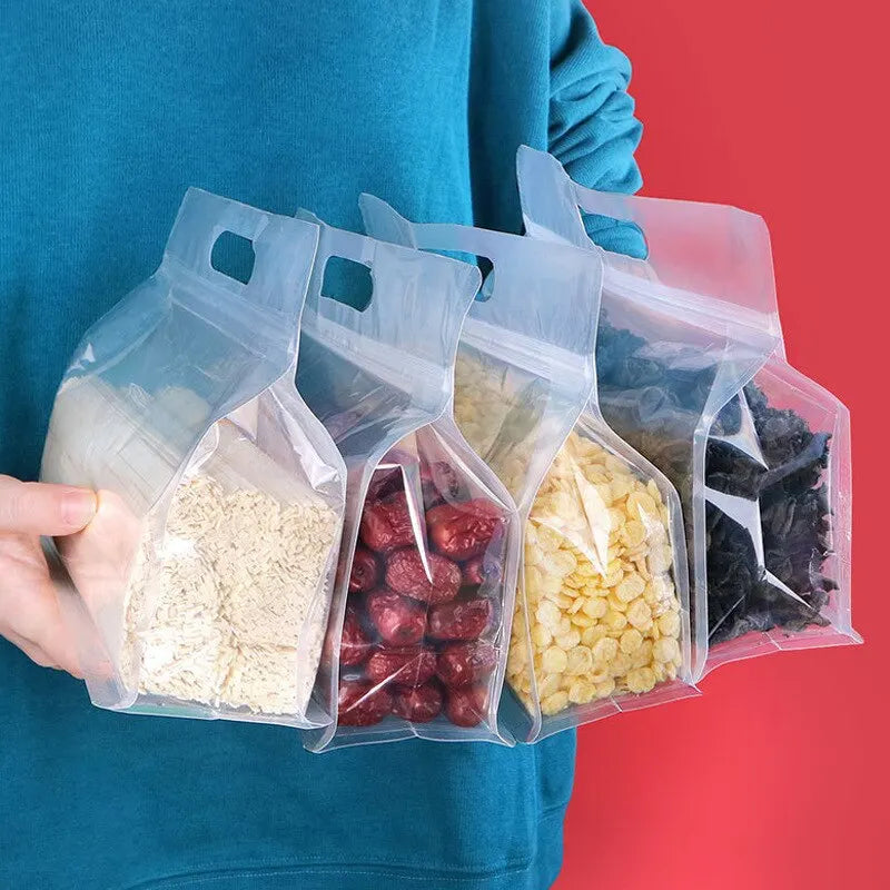 5pcs Reusable Leakproof Food Storage Bags Nut Grain