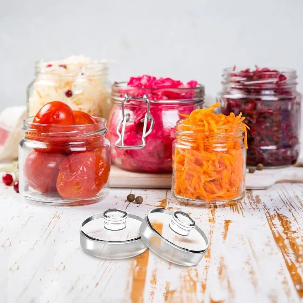 Fermented Glass Weights Clear Handle Wide Mouth Mason