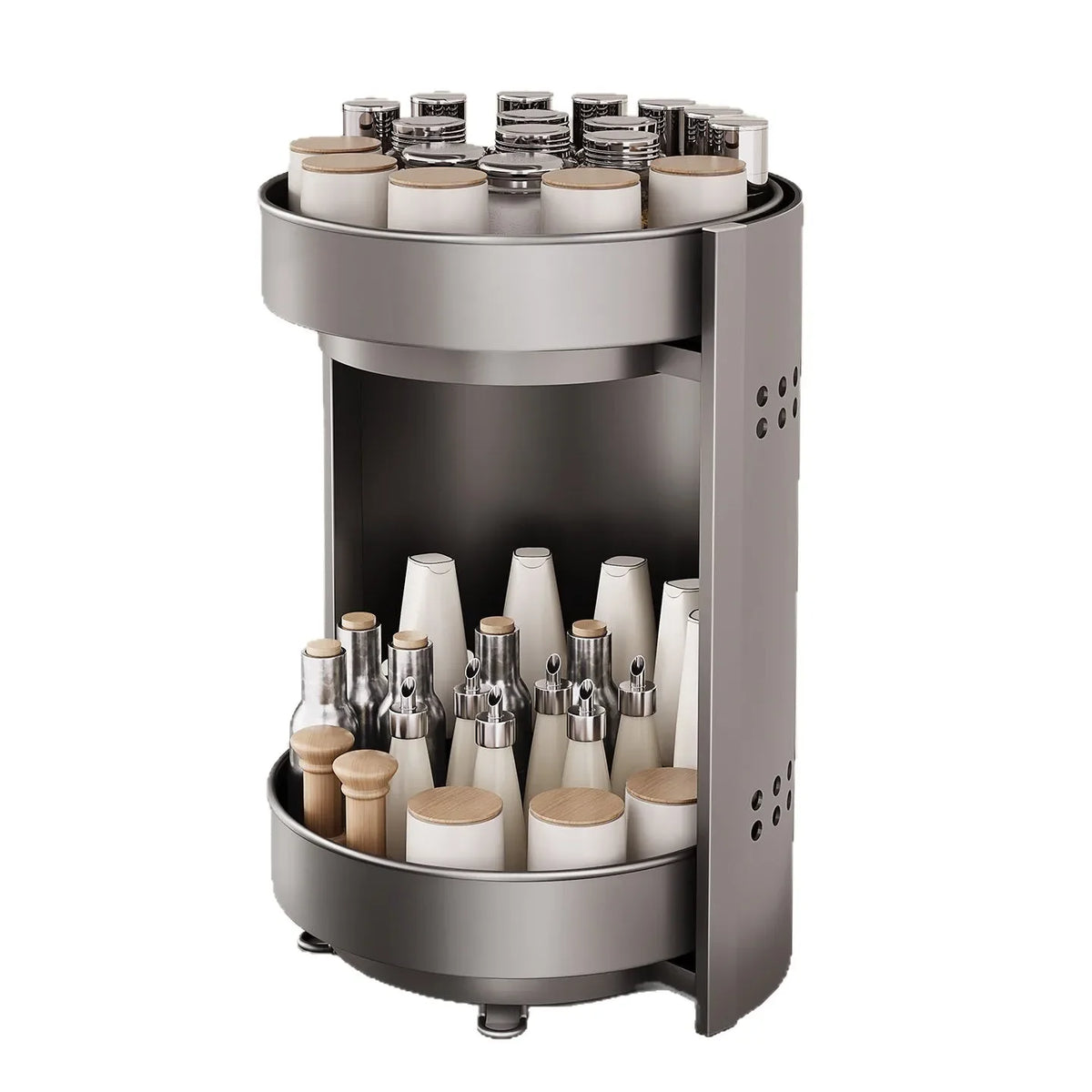 360 Rotating Corner Spice Rack 2/3 Layer Organizer
