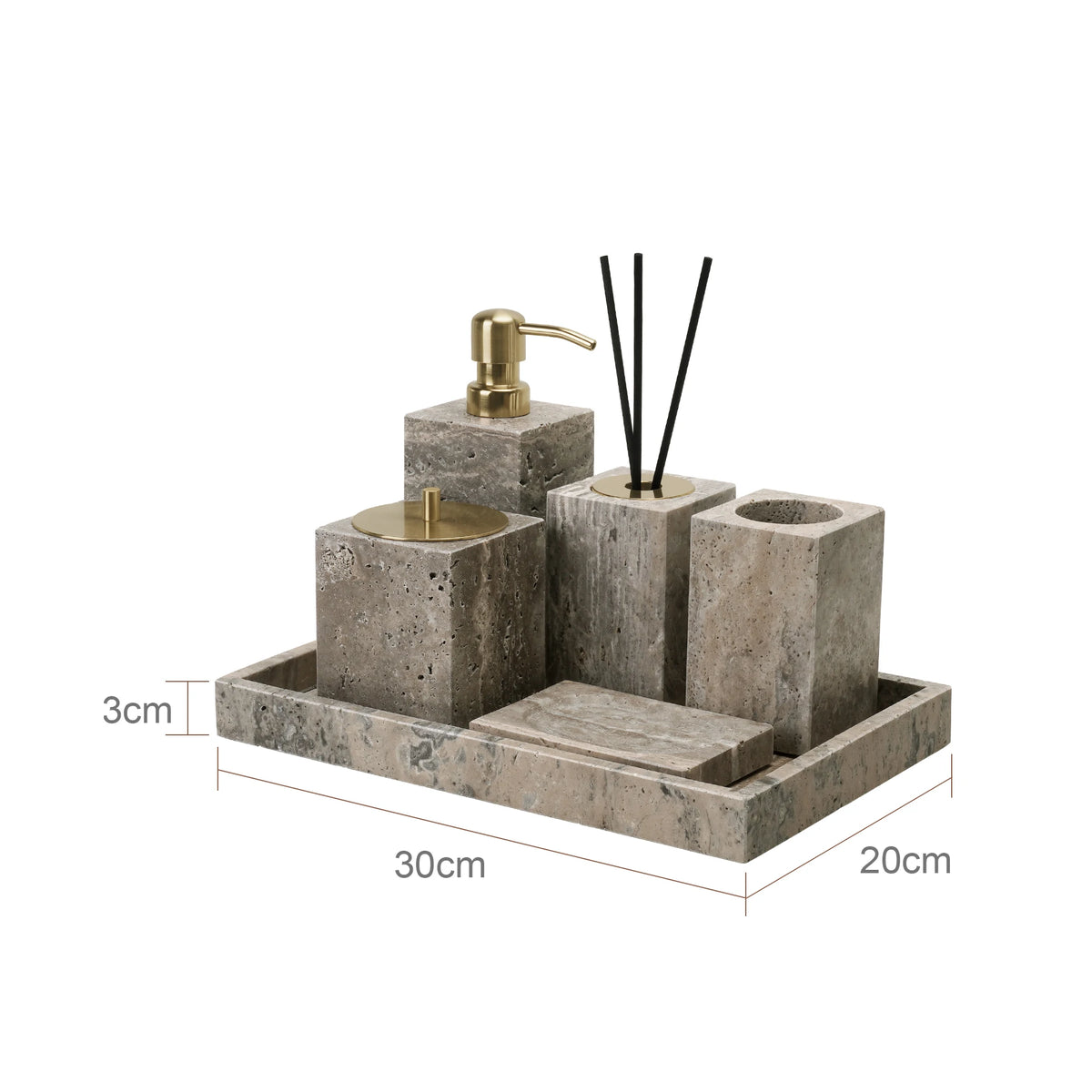 Grigio Travertino Bathroom Sets Vintage Marble Soap Holder