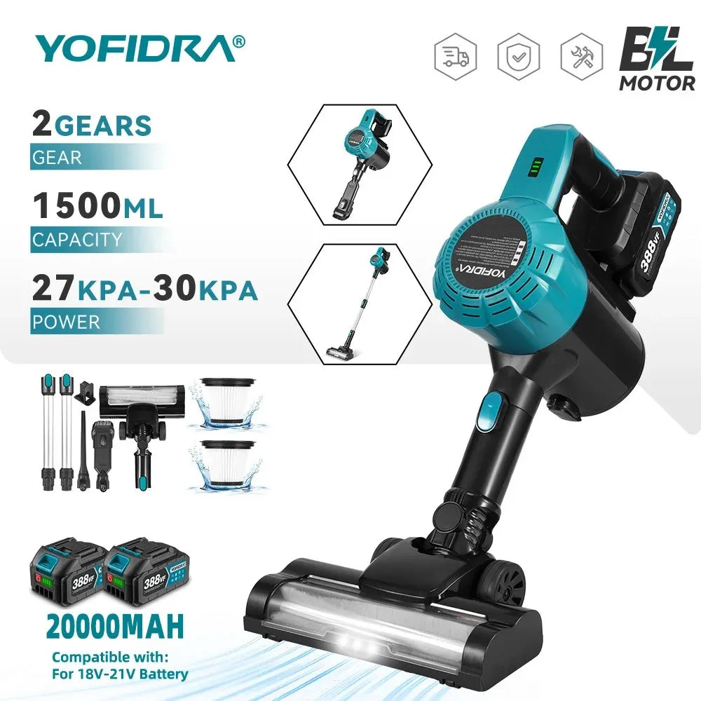 Yofidra Brushless Electric Vacuum Cleaner 1800w Cordless Powerful
