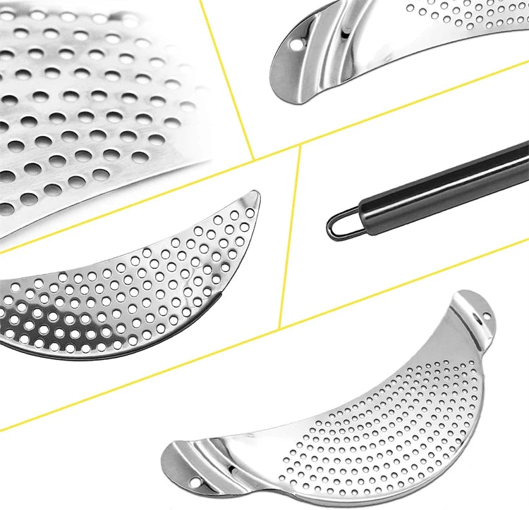 Lmetjma Stainless Steel Pot Strainer Handle Pasta Strainer