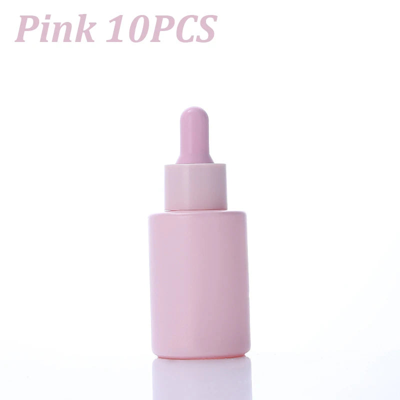 10pcs 30ml Dropper Bottles Macaron Colored Glass Container
