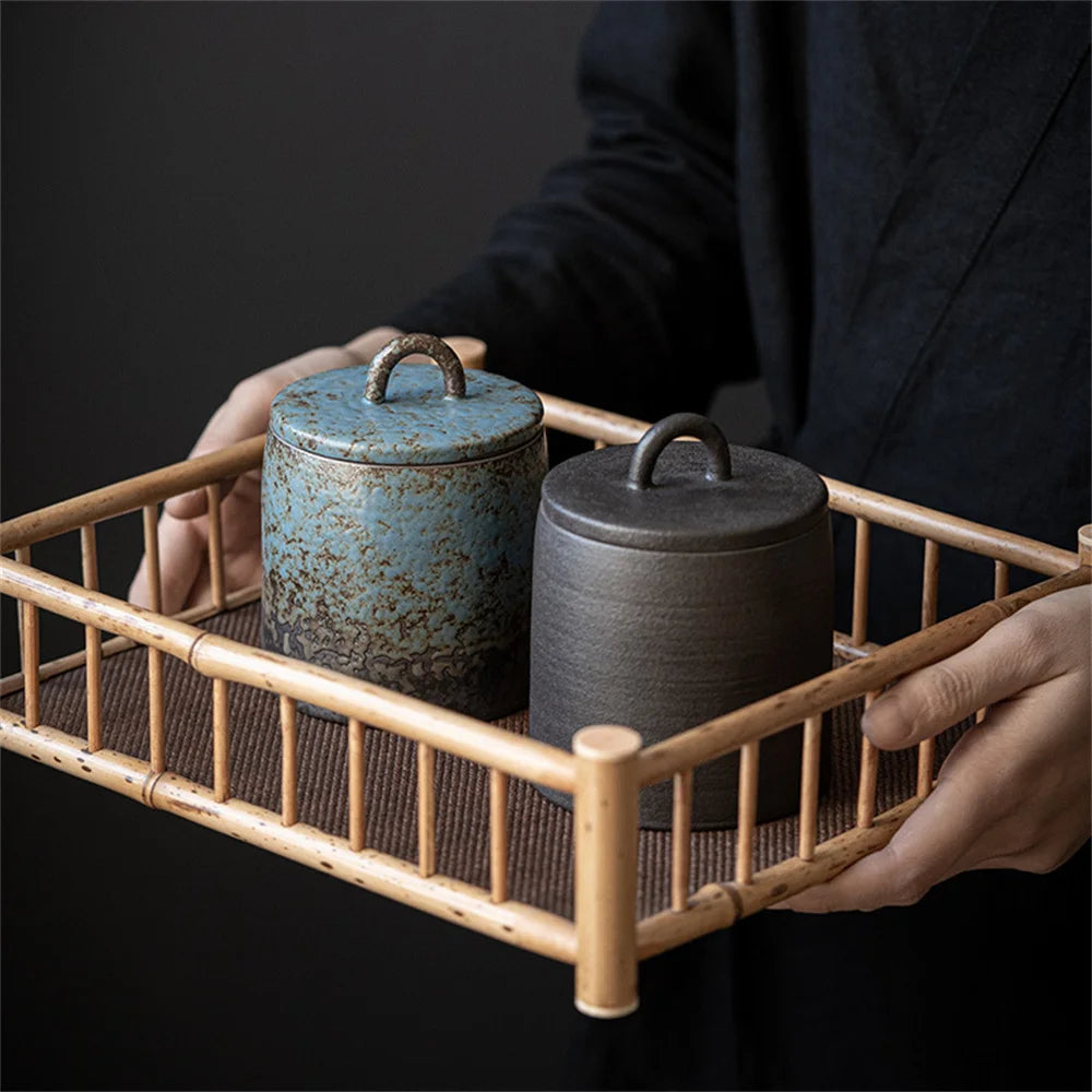 Ceramic Tea Caddy Sealed Jar Small Tea Box