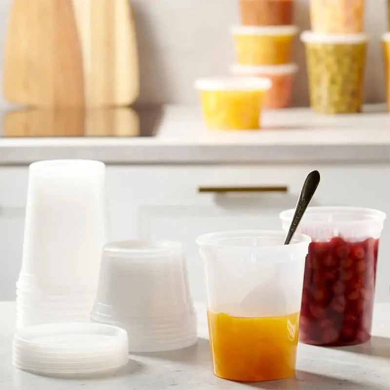 10pcs Clear Food-Grade Bpa-Free Storage Container Lid Microwave