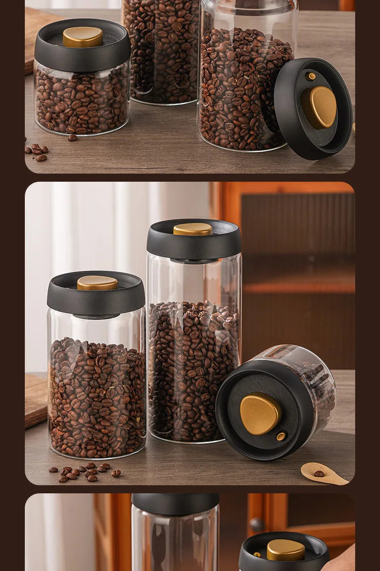 Vacuum Coffee Bean Storage Bottle Sealed Jar Grain