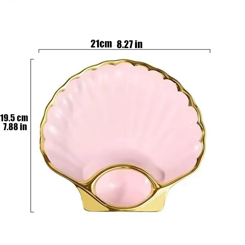 Inch Dark Green Shell Dinner Plate Under-Glazed Ceramic