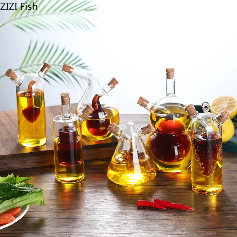 2-In-1 Double Layer Bottle Sauce Oil Vinegar Glass