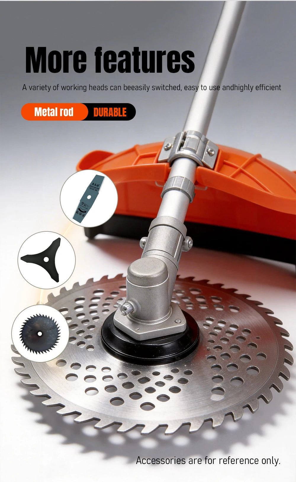 52cc Stroke Gas Brush Cutter 7500rpm Grass Trimmer