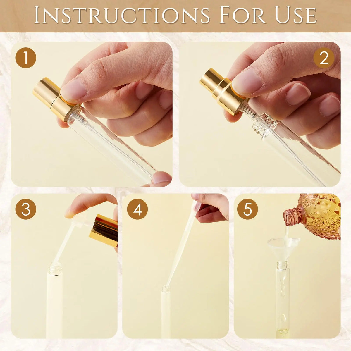 60pcs Mini Transparent Perfume Bottle Refillable Bottle