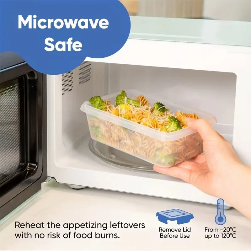 12/16/24pcs Reusable Food Storage Container Lid Sealed Plastic