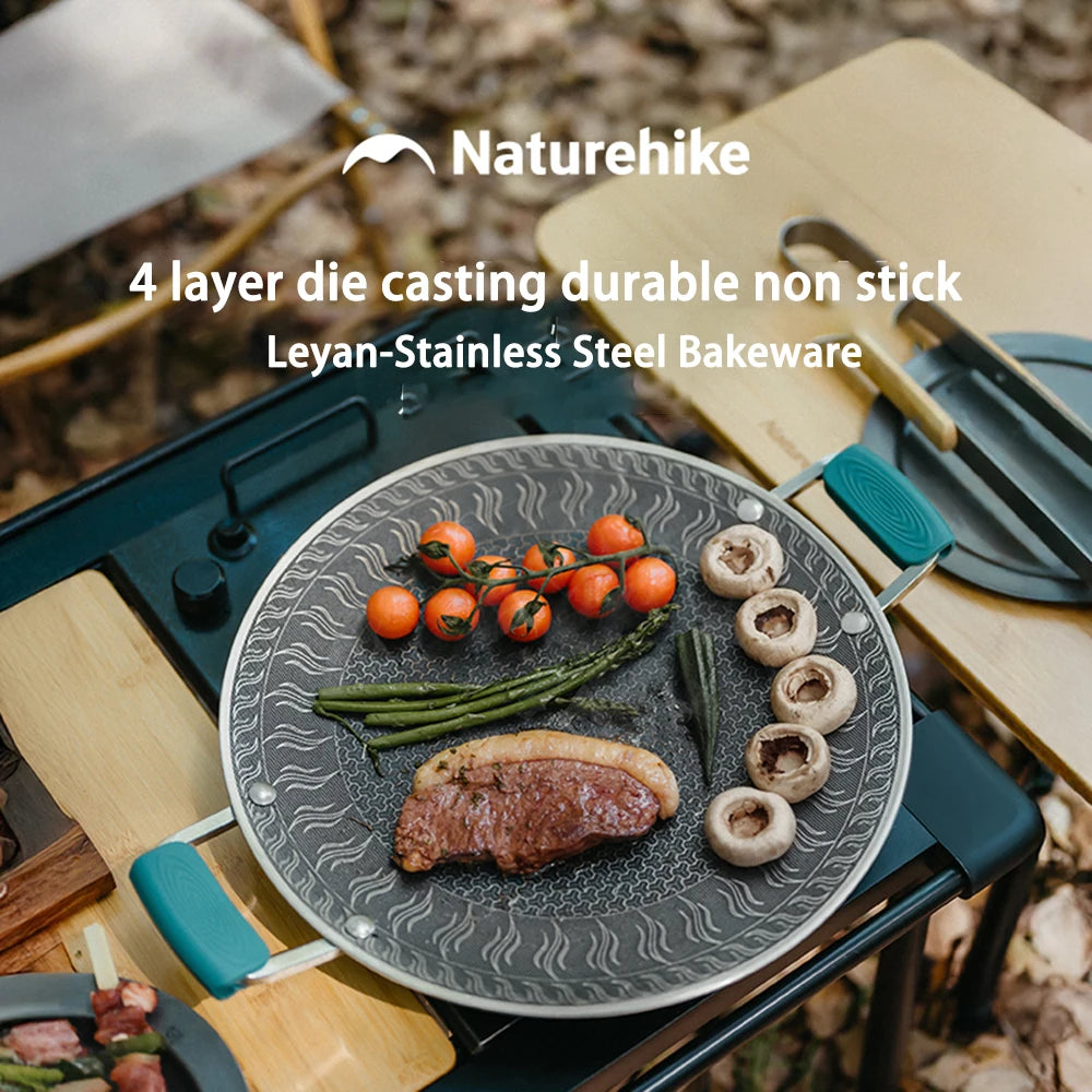 Naturehike Stainless Steel Grill Pan Round Non-Stick Barbecue