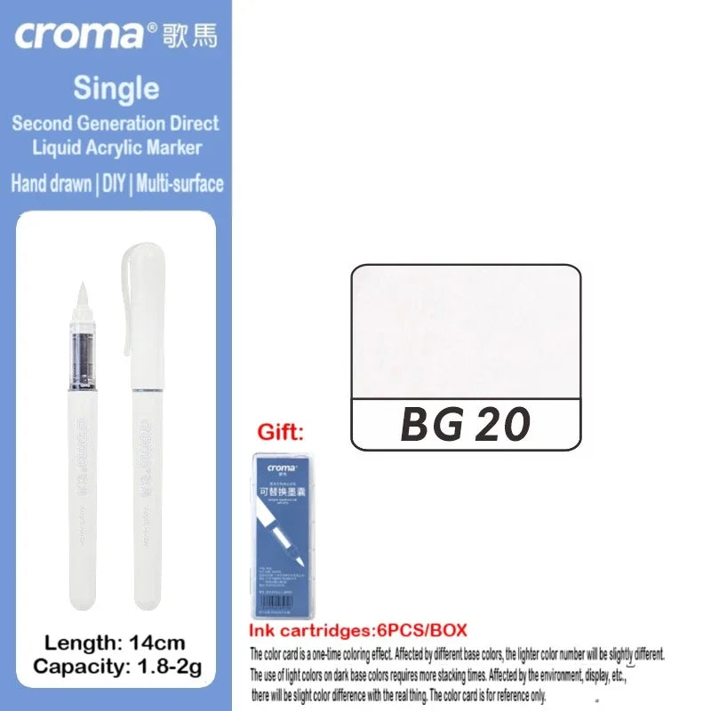 Croma 160/1 Colors Refillable Direct Liquid Acrylic Marker