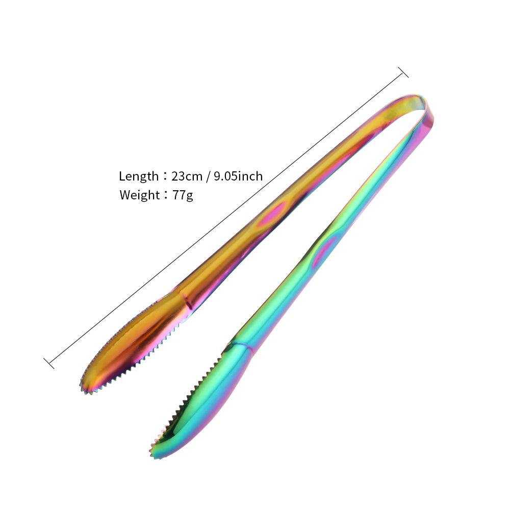 1/2pcs Ice Tongs Stainless Steel Gold Bbq Tong