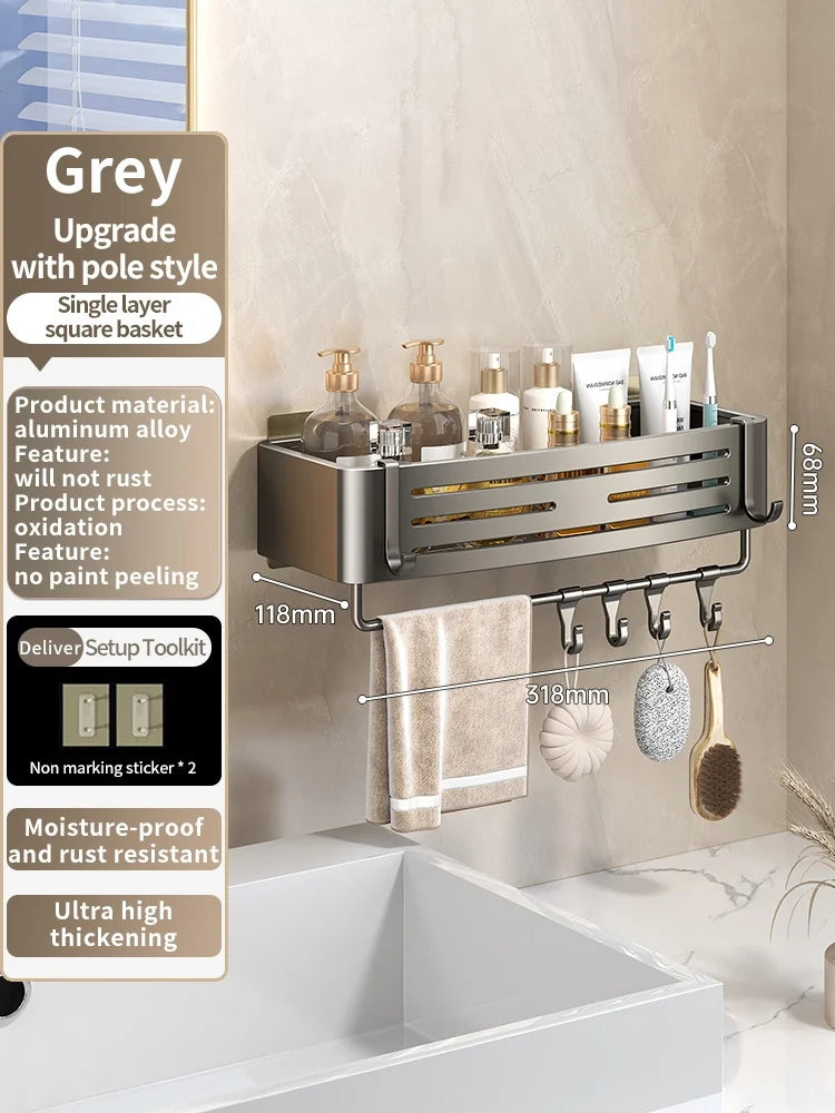 No Need To Drill Wall Installation Aluminum Bathroom