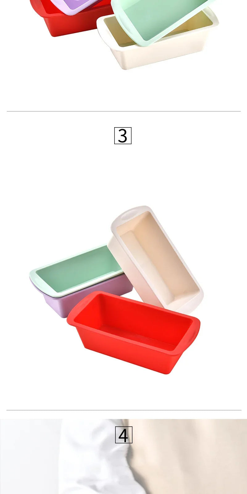 2pcs Loaf Pan Bread Toast Reusable Silicone Mold