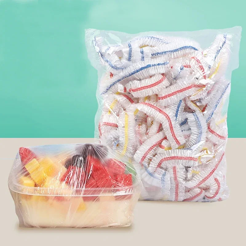 100pcs Disposable Food Cover Hats Fruit Cover Elastic