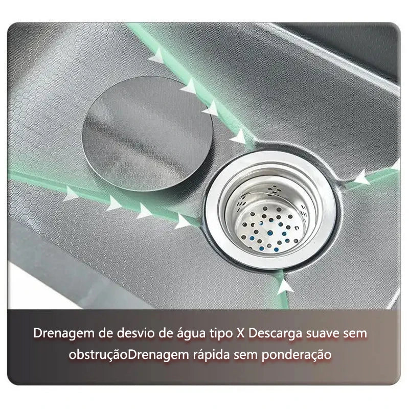 Stainless Steel Waterfall Sink Large Slot Integrated Faucet