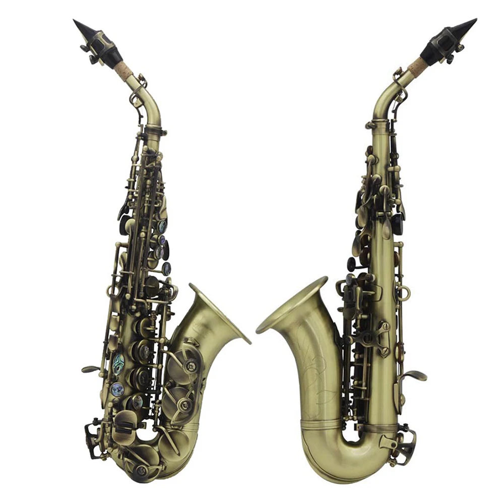 Slade Soprano Saxophone Flat Brass Sax Professional Saxophone