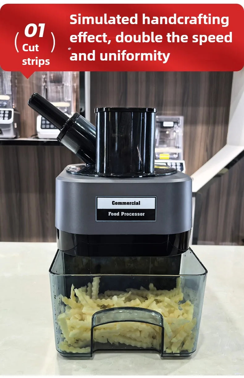 Commercial Double Spout Vegetable Cutter In Dicing Shredding