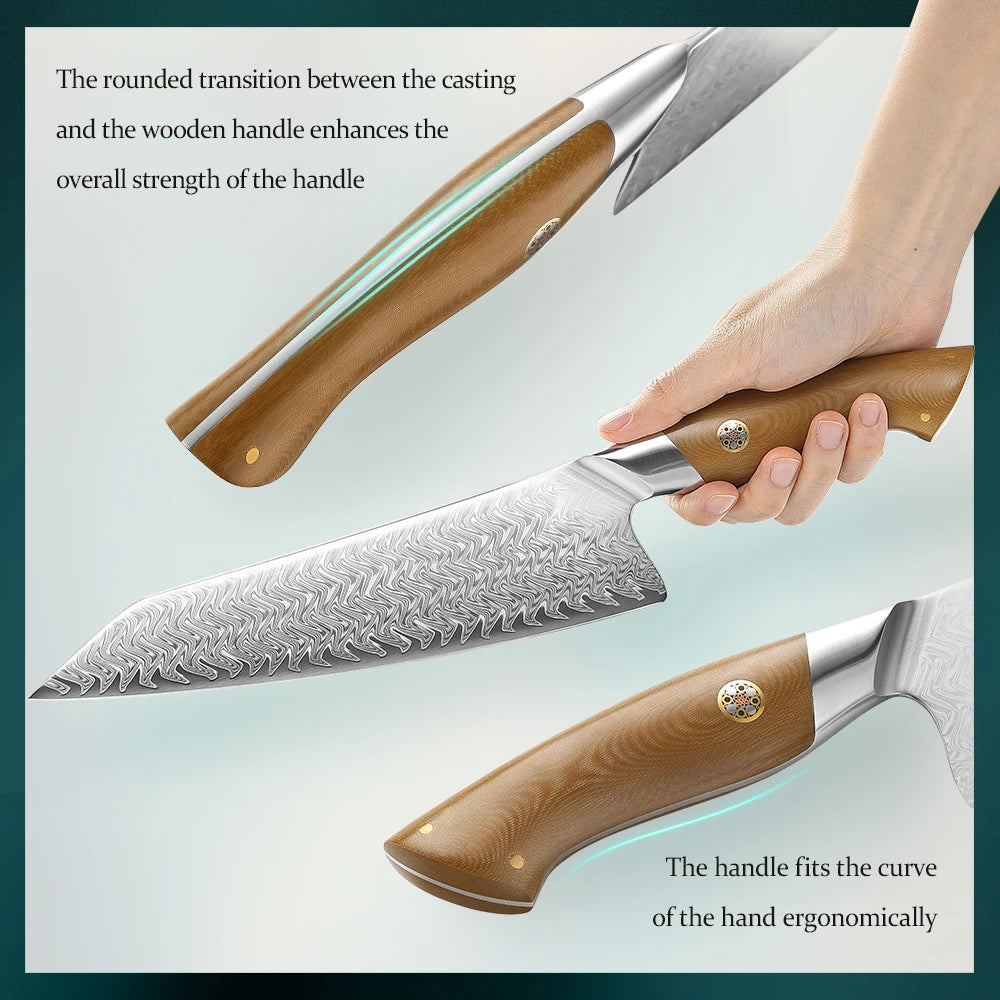 Hezhen Inch Chef Knife 67 Layers Damascus Steel