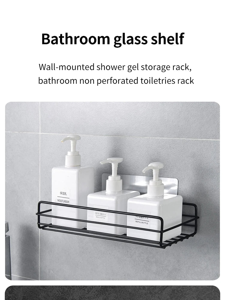 Bathroom Storage Rack Organizer Shelf Black Shelves Corner