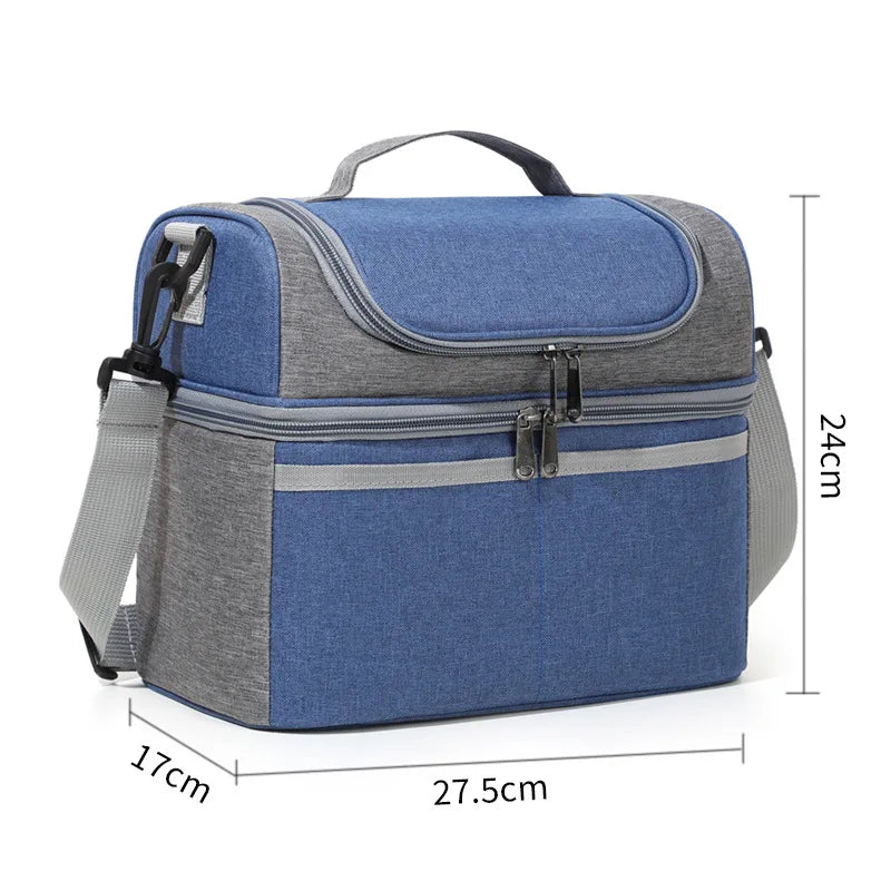 Oxford Large Capacity Cooler Bag Waterproof Zipper Thermal