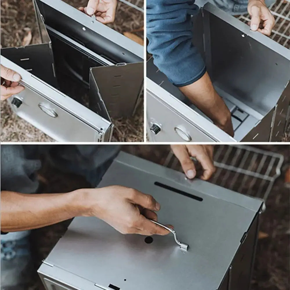 Outdoor Camping Folding Oven Baking Smoker Bbq Grill
