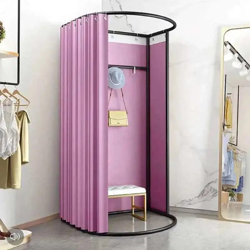 Simple Mobile Curtain Storage Rack Movable Temporary Dressing