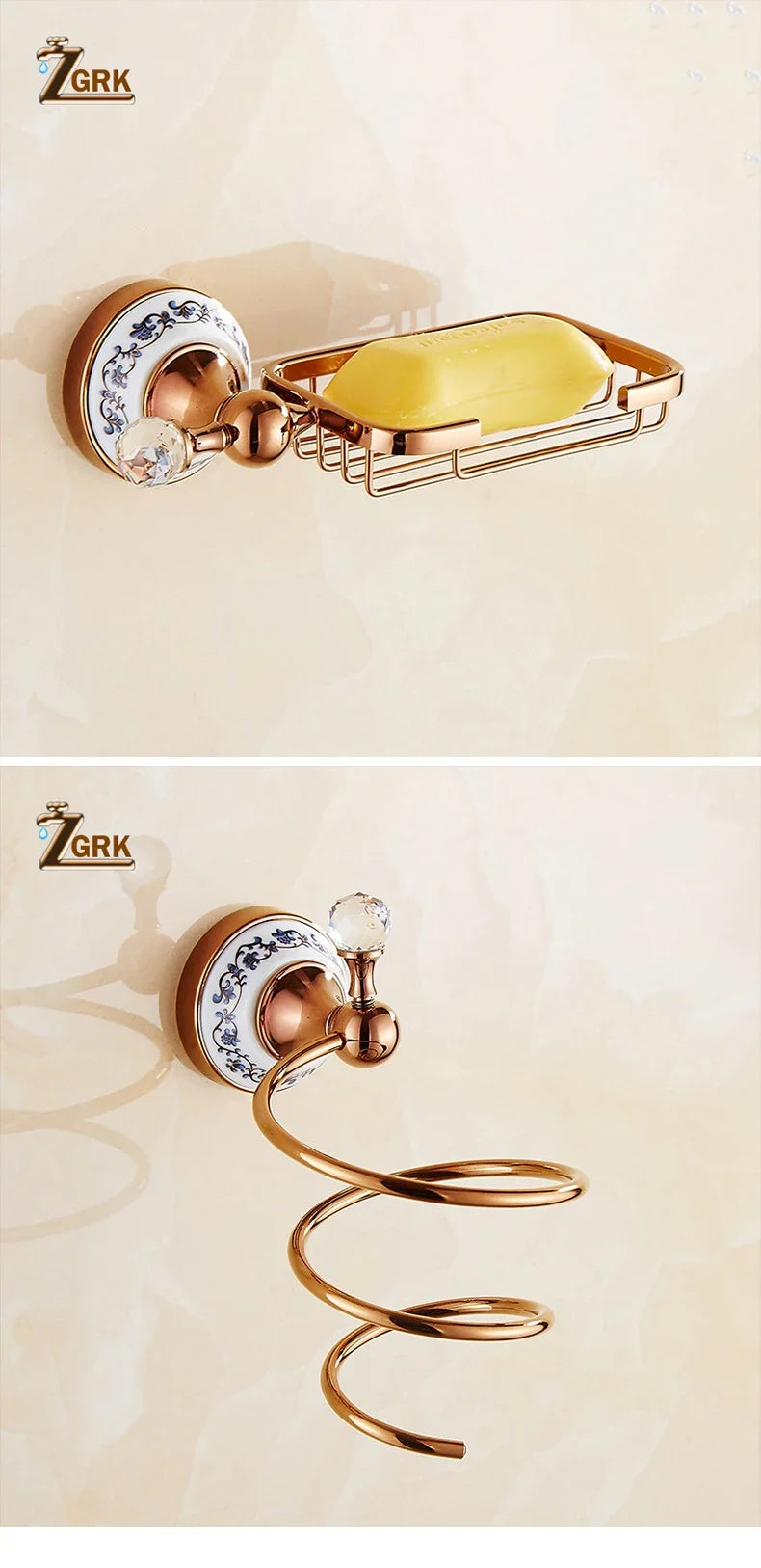 Zgrk Luxury Bathroom Hardware Wall Mount Rose Gold