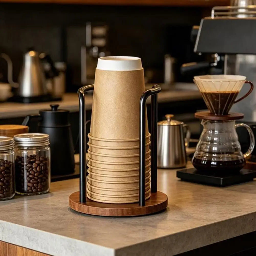 Disposable Cup Holder Desktop Paper Cup Dispenser Storage