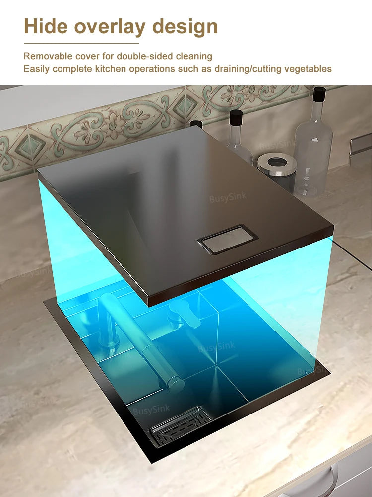 Hidden Apartment Bar Caravan Sink Stainless Steel Sink