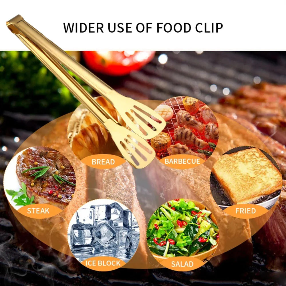 Stainless Steel Anti-Slip Food Clamp Utensils Buffet Cooking
