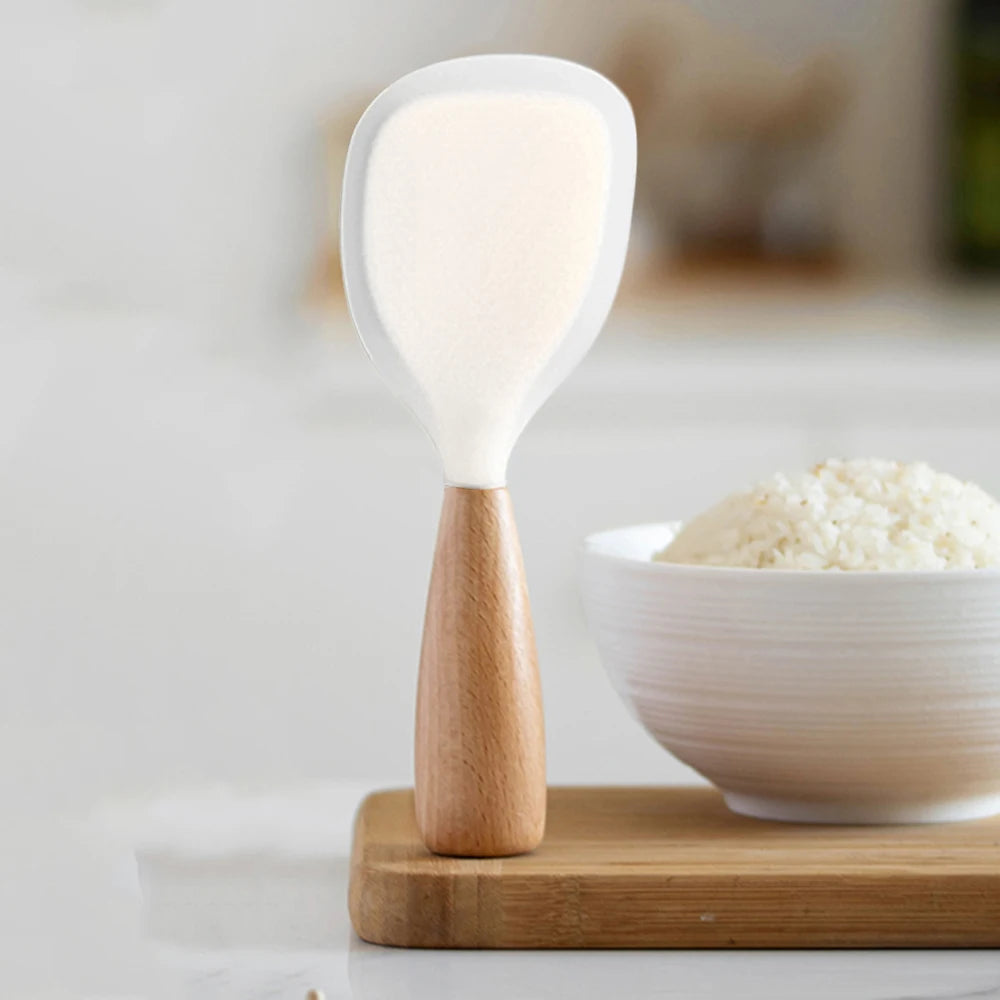Non-Stick 1pcs Silicone Rice Spoon Cooking Spoon Anti-Scalding